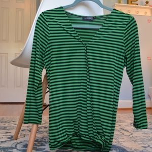 Crossover striped blouse